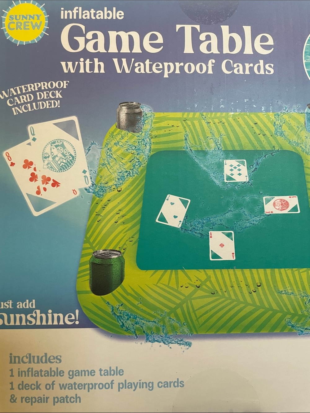 Sunny Crew™ Inflatable Game Table with Waterproof Cards - Picture 6 of 8